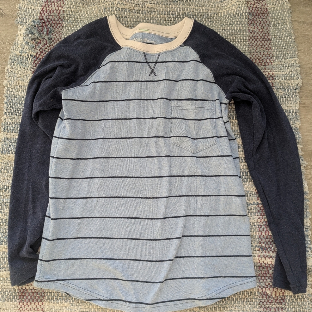Womens Blue Striped Sweater